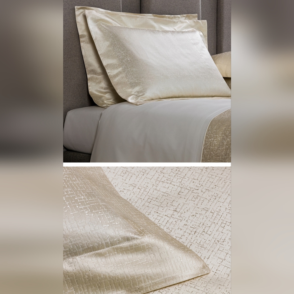 NEW Frette Luxury Glowing Weave Shams (Set of 2) in Milk
